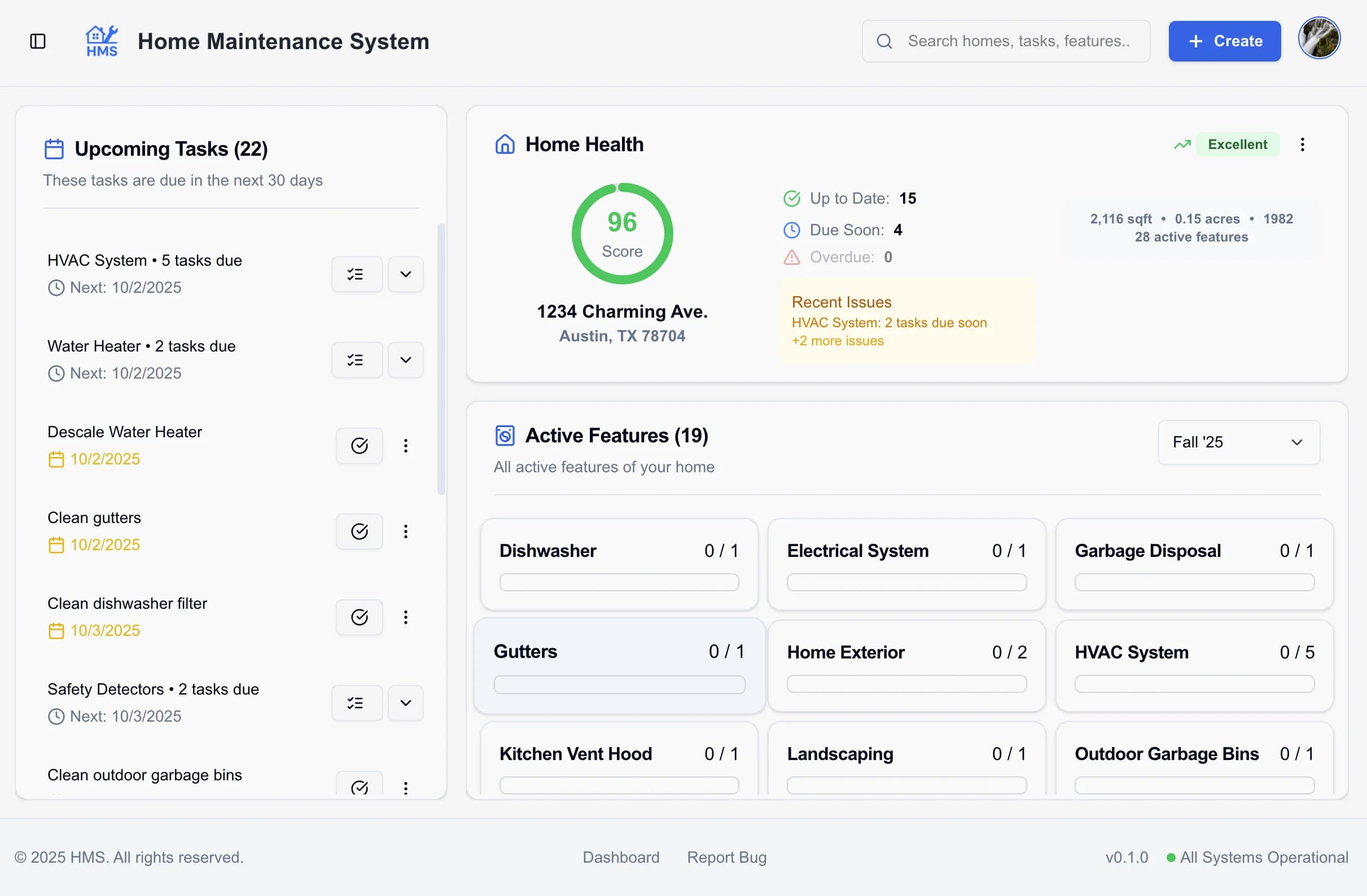 HomeBeacon Dashboard - Light Mode